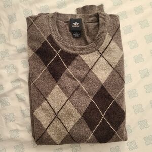 Dockers Men's Argyle Crewneck Sweater - Brown and Cream